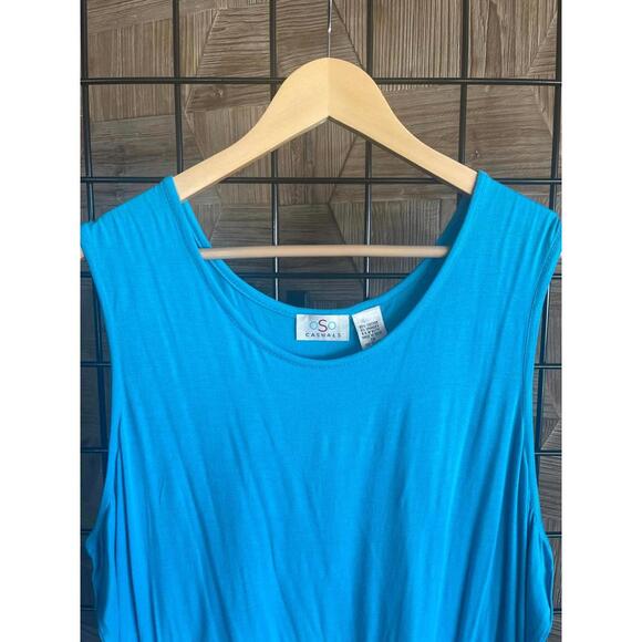 Oso Casuals Womens Tank Top Size 1X Blue Sleeveless Boho - Picture 2 of 5